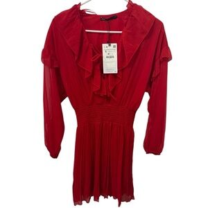 ZARA SHORT RUFFLED DRESS BRAND NEW WITH TAGS Small